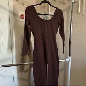 ୨୧ ･ﾟ✧ Jumping Joy Vintage Brown Long Sleeve Jumpsuit